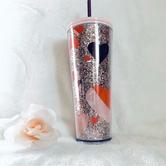 Starbucks | Dining | Starbucks Pink Purple Red Hearts Glitter Tumbler  Valentines Day 22 | Poshmark
